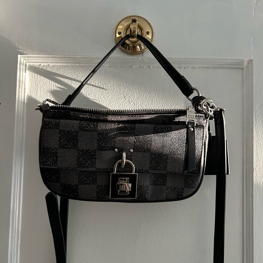 Steve Madden grey logo padlock cross body bag